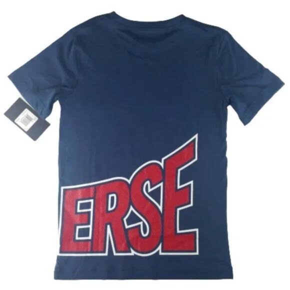 Converse Boys Blue/Red Logo Short Sleeve T-Shirt Size M - Picture 2 of 8